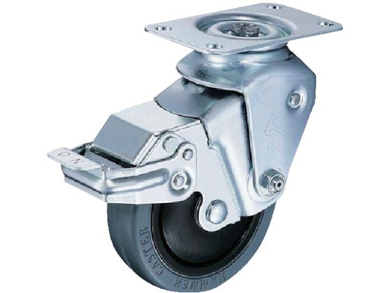 ハンマー クッションキャスター旋回式ゴム車輪 100mm 線径2.6mm ストッパー付935BBE-FR100-26 ハンマー クッションキャスター旋回式ゴム車輪 100mm 線径2.6mm ストッパー付935BBE-FR100-26