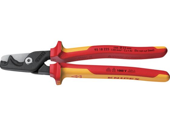 KNIPEX ステップカットXL 絶縁ケーブルカッター 225mm9518-225 KNIPEX ステップカットXL 絶縁ケーブルカッター 225mm9518-225