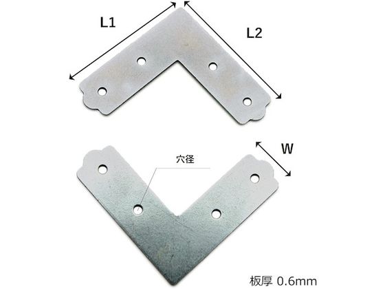 WAKI ユニクロ隅金 平横 BK-002 35 4枚入りBK-002 WAKI ユニクロ隅金 平横 BK-002 35 4枚入りBK-002