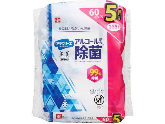 LEC アラクリーネ アルコール除菌シート60枚5P C00883 LEC アラクリーネ アルコール除菌シート60枚5P C00883