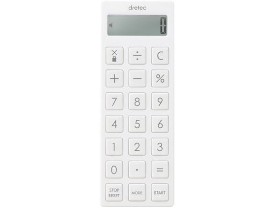 dretec 時計付電卓タイマー ホワイト CL-130WT dretec 時計付電卓タイマー ホワイト CL-130WT