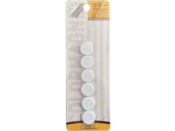 サンケー カラーマグネット 20φ 白 6個入 CMRS-20-WH サンケー カラーマグネット 20φ 白 6個入 CMRS-20-WH