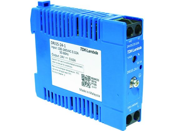 TDKラムダ DINレール取付専用ユニット型電源 DRJ 15W ブロック端子 DRJ15-24-1 TDKラムダ DINレール取付専用ユニット型電源 DRJ 15W ブロック端子 DRJ15-24-1