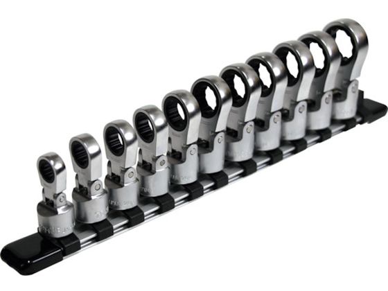 TONE フレックスラチェットめがねソケットセット ホルダー付 差込角9.5mm 11点セット HRM311F TONE フレックスラチェットめがねソケットセット ホルダー付 差込角9.5mm 11点セット HRM311F